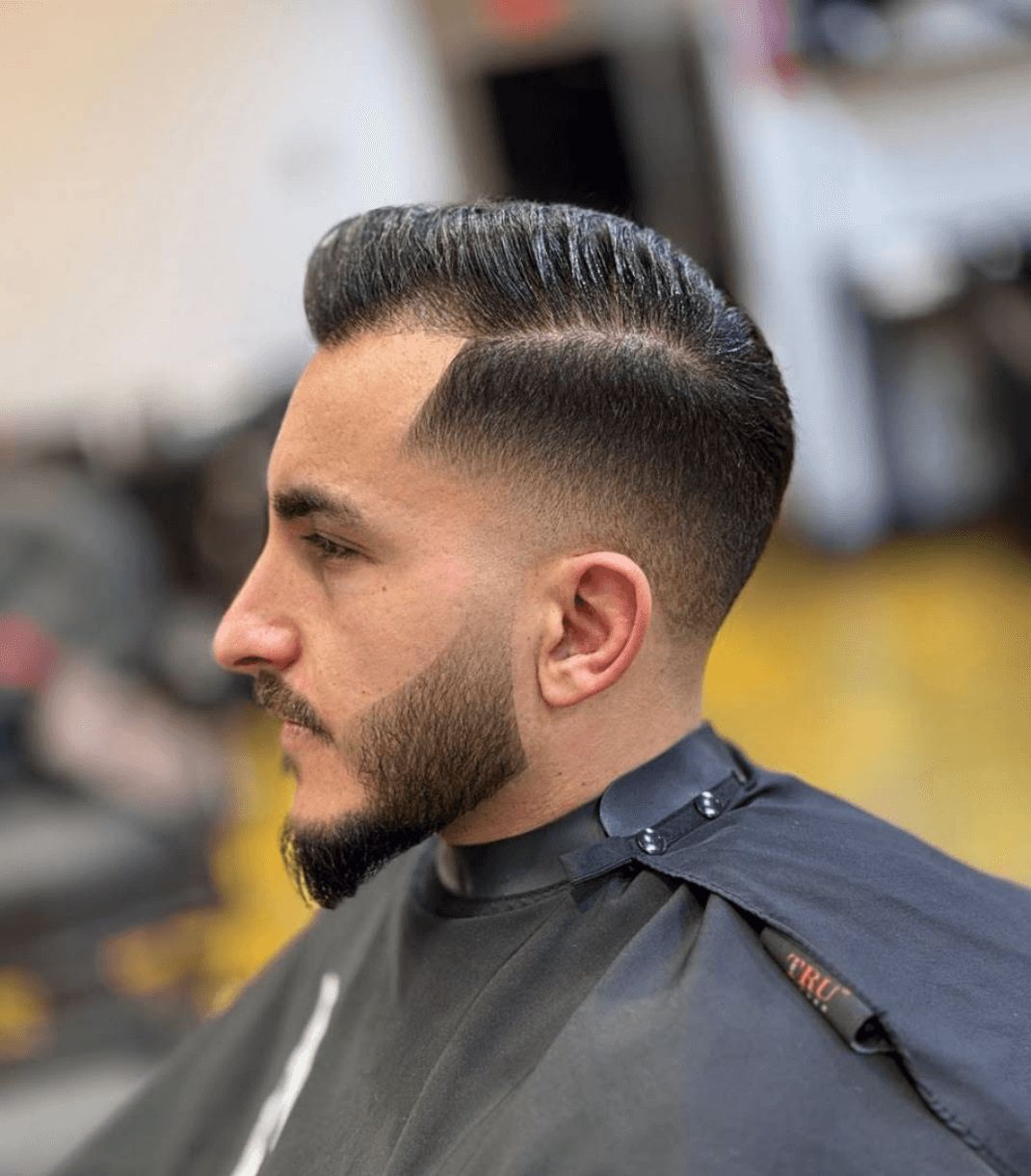 Curly top with taper fade